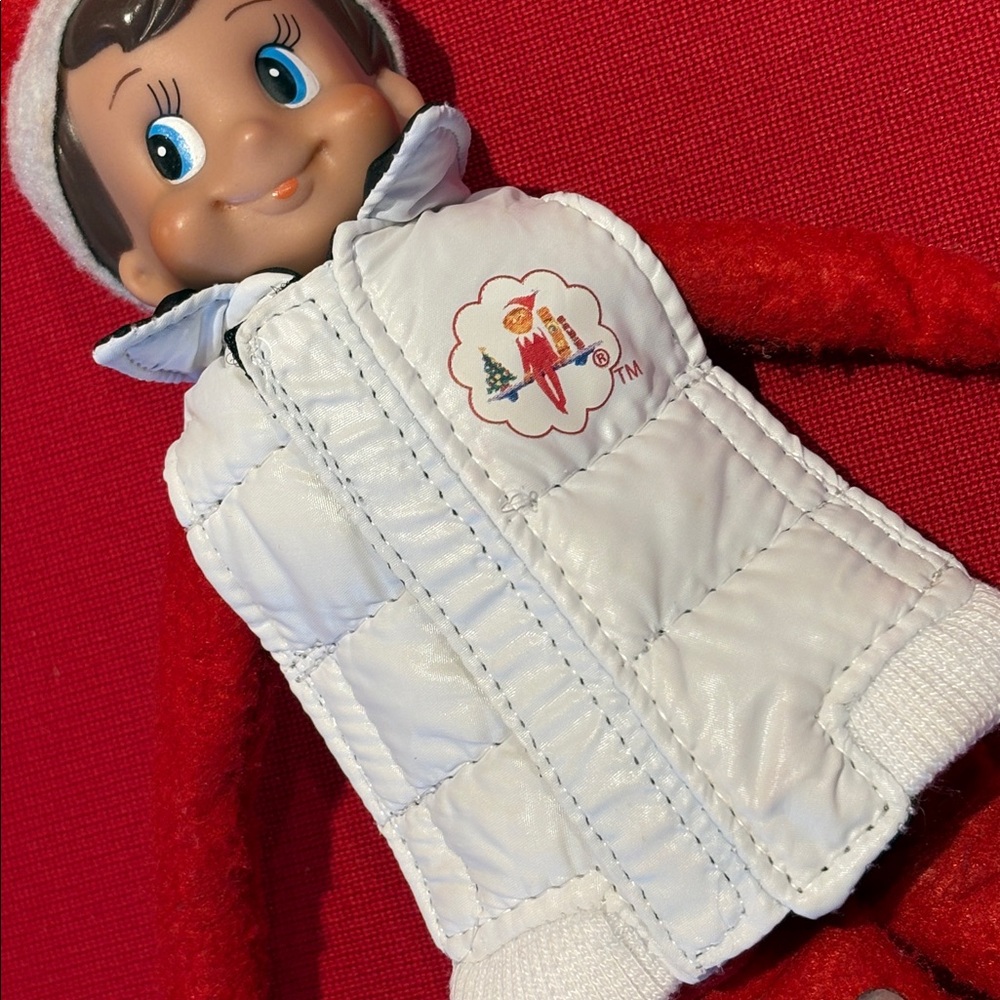Elf on the shelf vintage white puffer vest RARE outfit